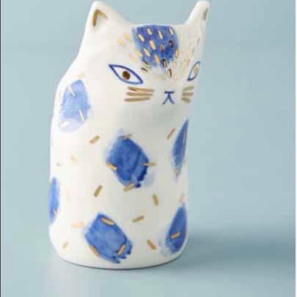 Brand New Anthropologie Birdcanfox Kitten Cat Planter Vase White